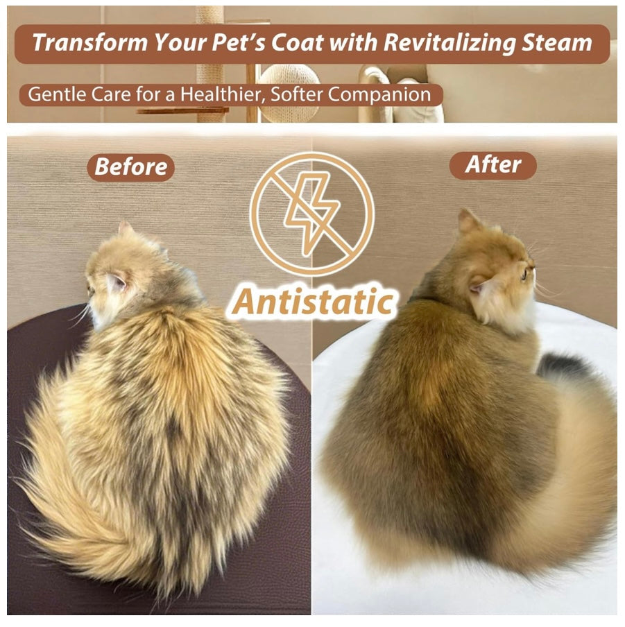3 in 1 Cat & Dog Steam Brush Rechargeable Anti-Static Pet Spray Hair Removal Comb for Shedding