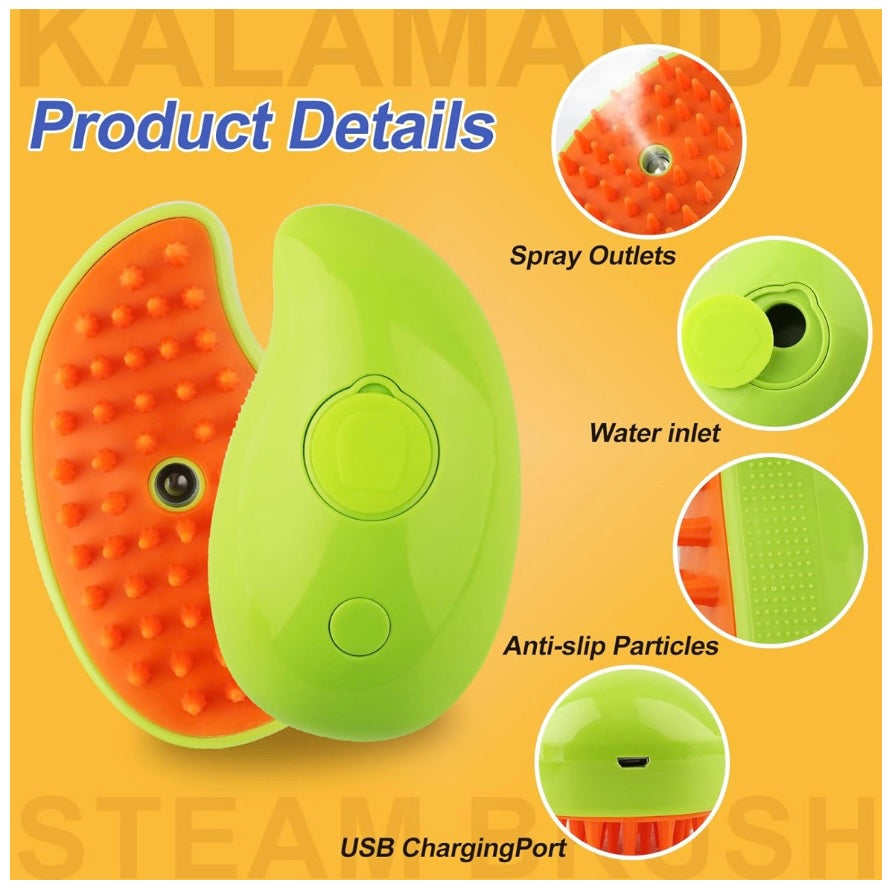 3 in 1 Cat & Dog Steam Brush Rechargeable Anti-Static Pet Spray Hair Removal Comb for Shedding