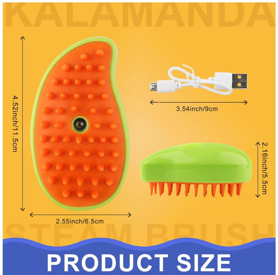 3 in 1 Cat & Dog Steam Brush Rechargeable Anti-Static Pet Spray Hair Removal Comb for Shedding